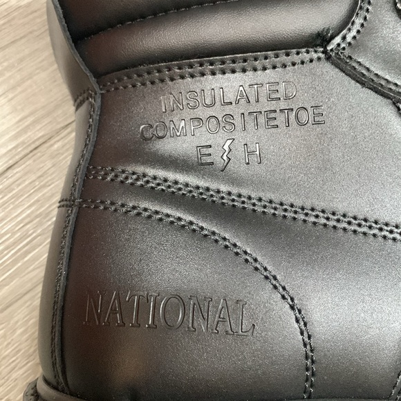 National Black‎ Leather Composite Toe Electric Hazard Boots New in Box Size 10 main image 5